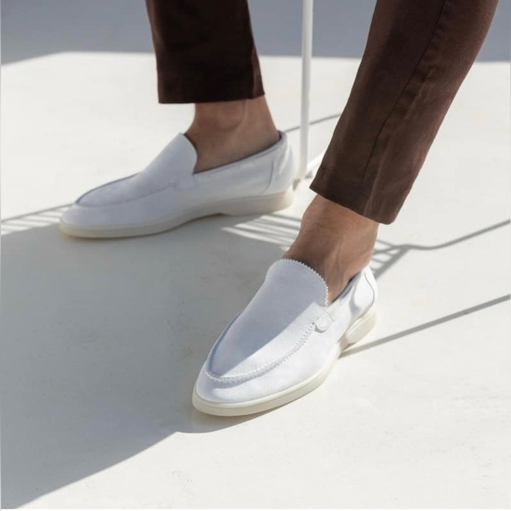 Bally Men's White Slip-On Loafers